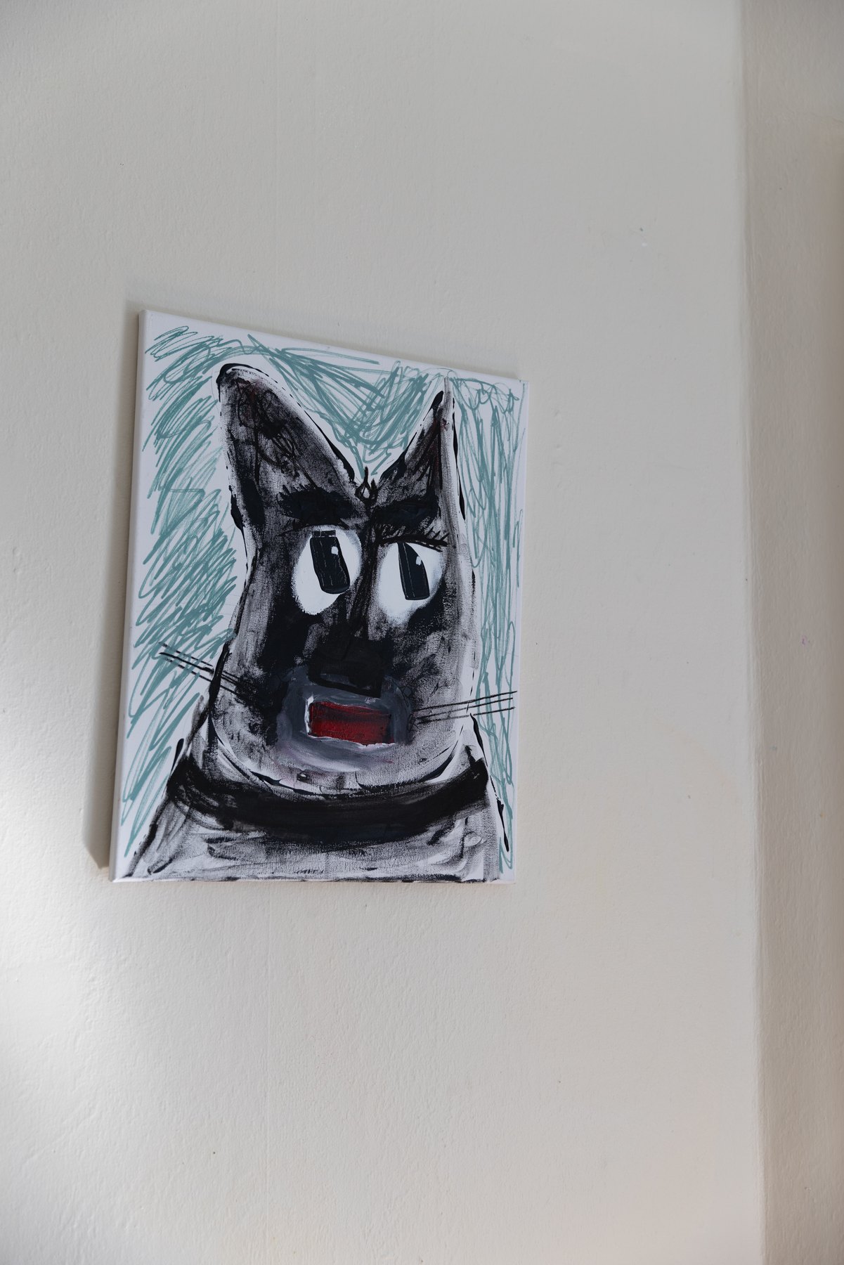 Chat 13, peinture signée Robin