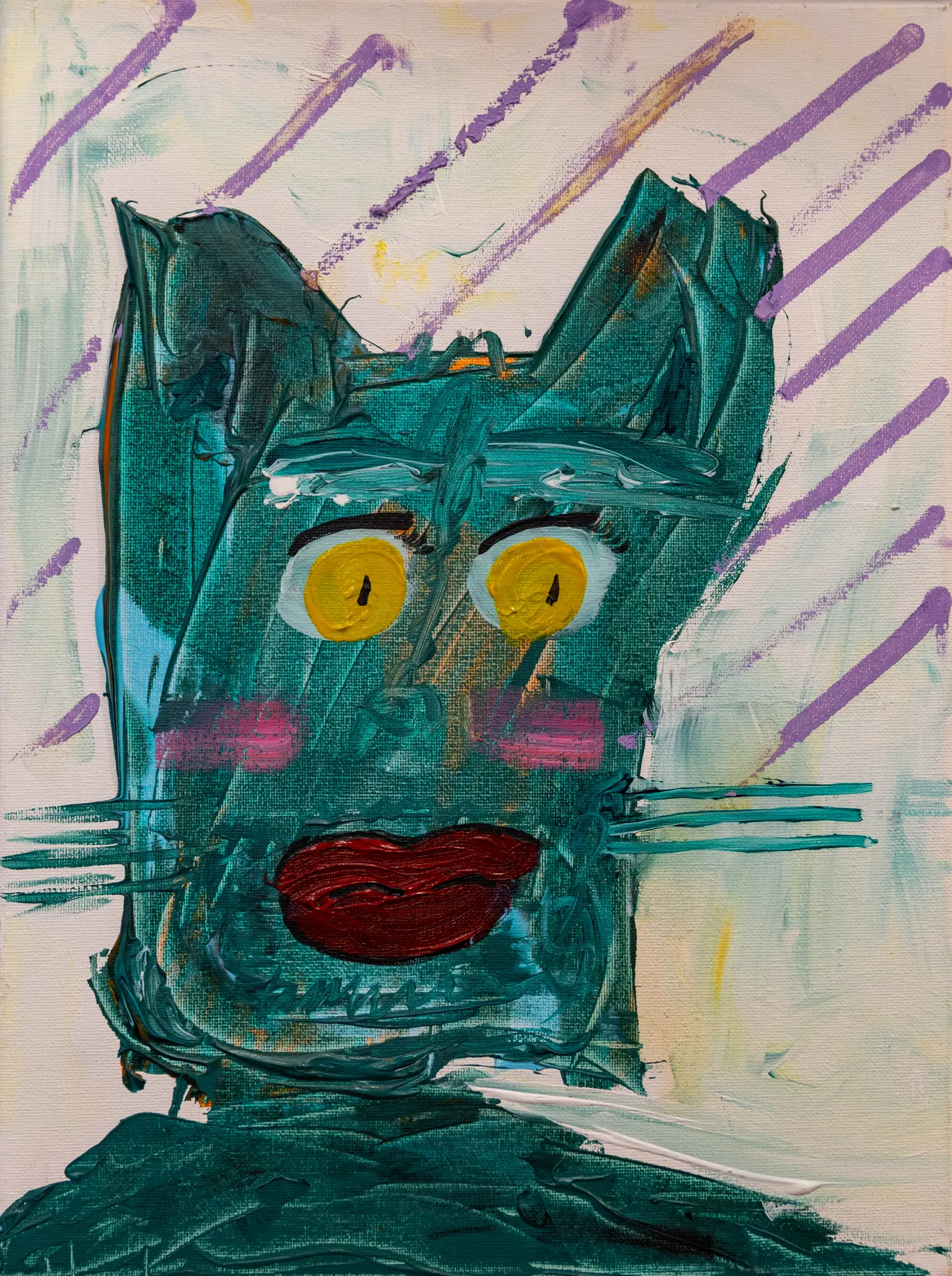 Pillow, peinture signée Robin