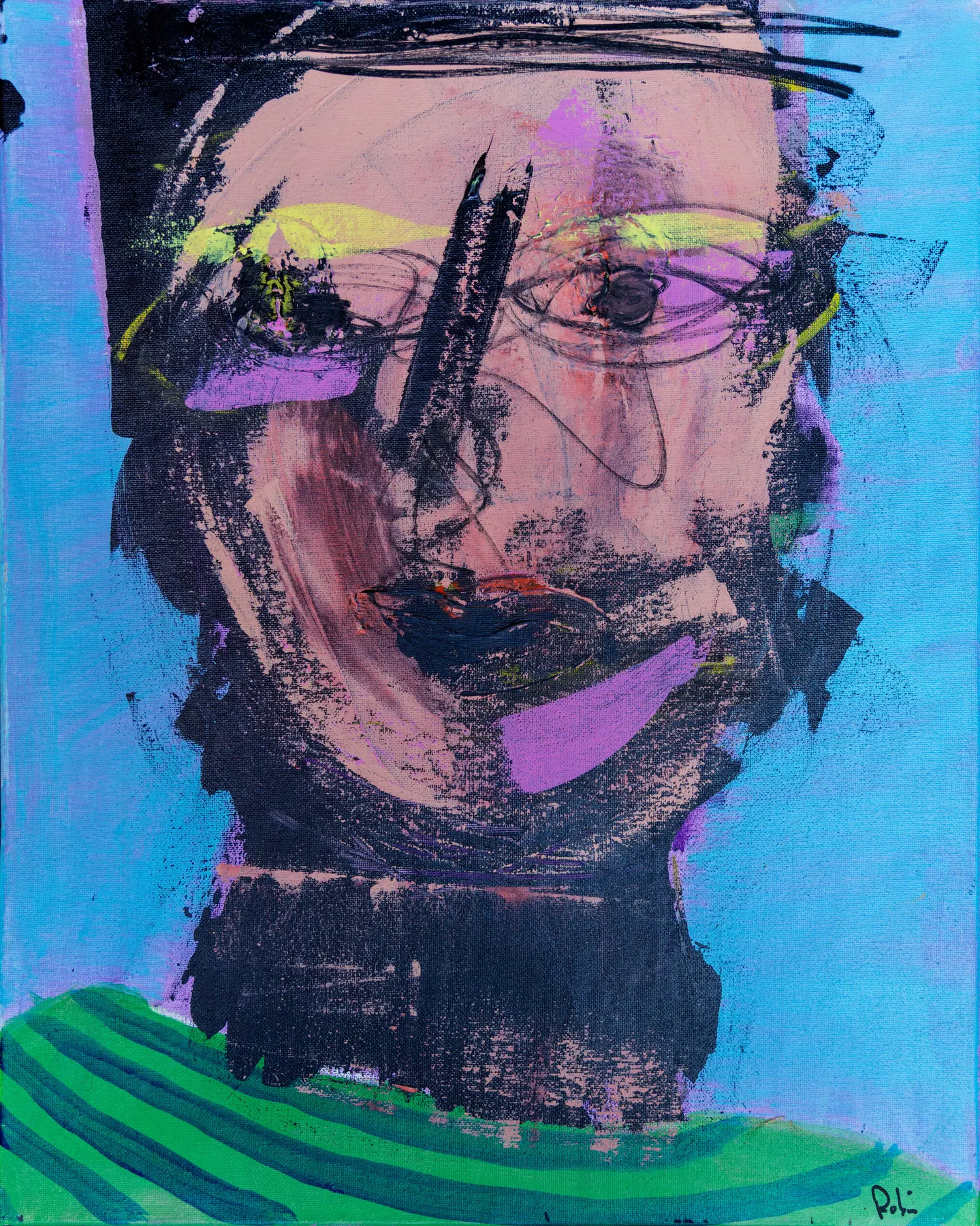 Antonin, peinture signée Robin