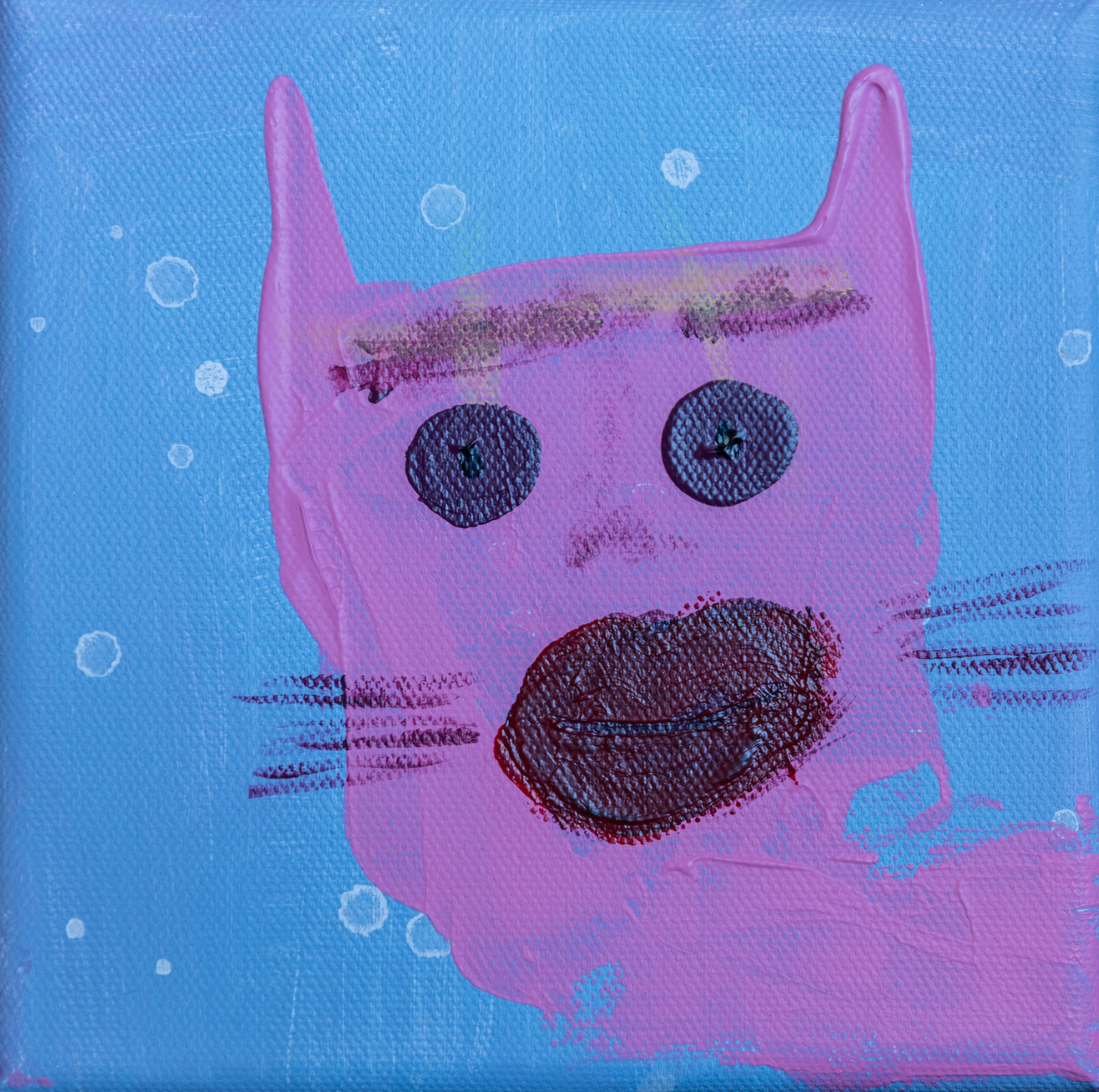 chat tout ptit nb 19, peinture signée Robin