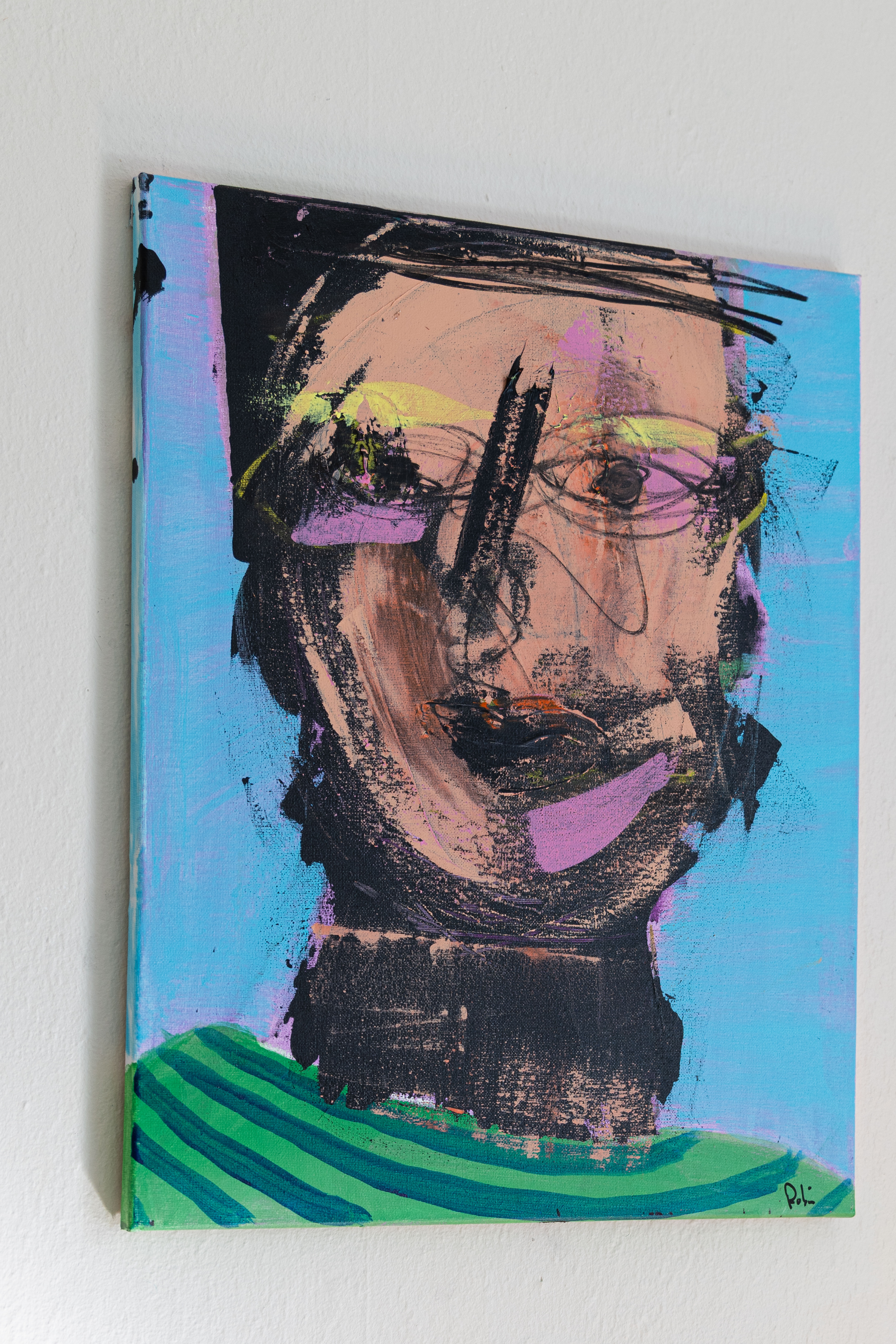 Portrait 09, peinture signée Robin